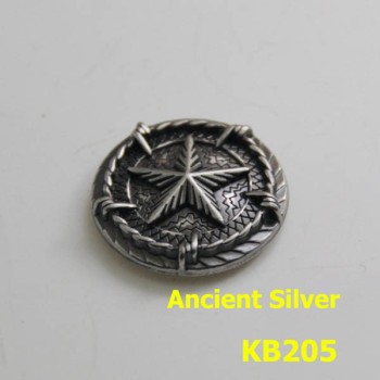 KB205 Ancient Silver Pentagonal Badge Conchos 25mm 1pc/bag