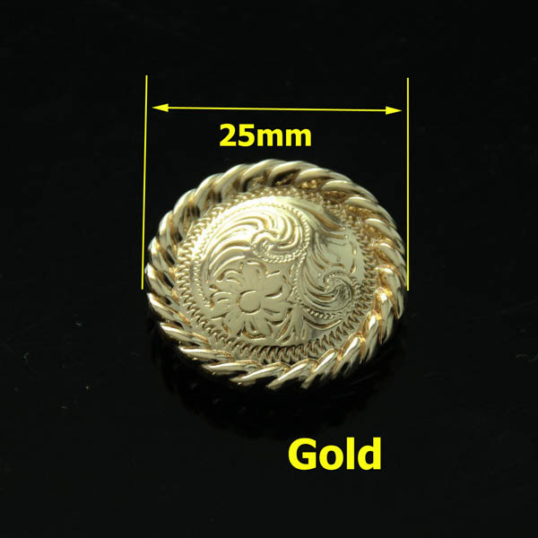 KB902 Carved Flower Conchos 25mm 1pc/bag