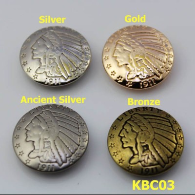 KBC03 Alloy Indian chiefs Conchos 23mm 1pc/bag