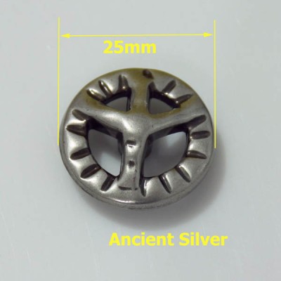 KBM09 Peace Badge Conchos 25mm 1pc/bag