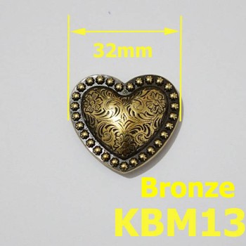 KBM13 Heart Conchos 32mm 1pc/bag