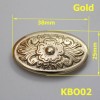KBO02 Oval Tang Grass Carved Conchos 38x25mm 1pc/bag