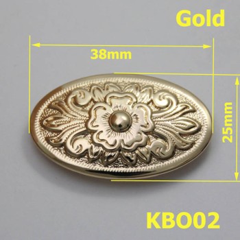KBO02 Oval Tang Grass Carved Conchos 38x25mm 1pc/bag