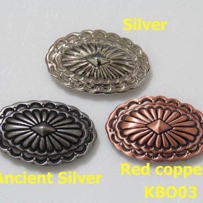KBO03 Oval Slotted Conchos 48x28mm 1pc/bag