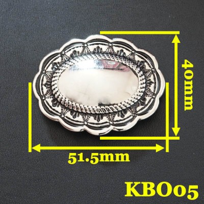 KBO05 Vintage Carved Flower Oval Conchos 51.5x40mm 1pc/bag