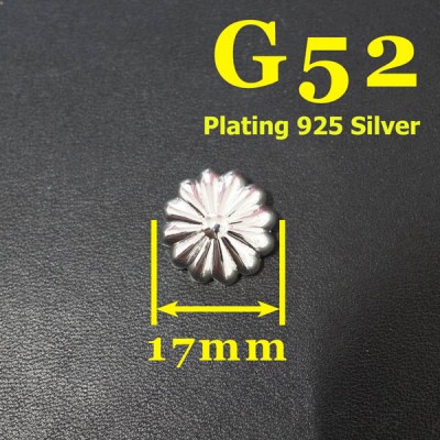 G52 Pure Brass Pumpkin Round Buckle Conchos 17mm 1pc/bag