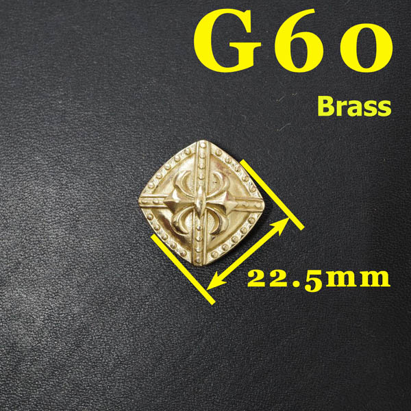 G60 Brass Shield Badge Conchos 22.5mm 1pc/bag