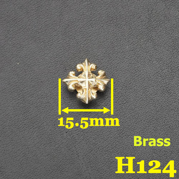 H124 Brass Conchos Cross 15.5mm 1pc/bag