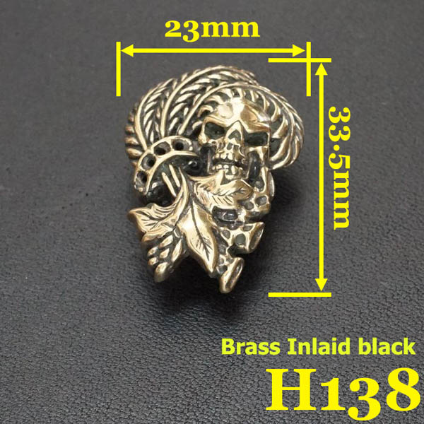 H138 Brass Death and Peace Conchos 23x33.5mm 1pc/bag