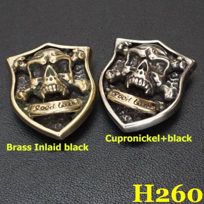 H260 Lucky Skull Badge Conchos 24x29mm 1pc/bag