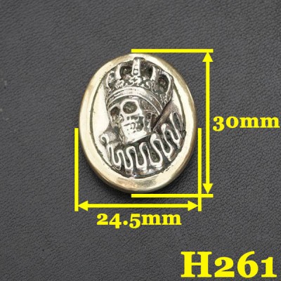 H261 Brass Skull Queen Conchos 24.5x30mm 1pc/bag
