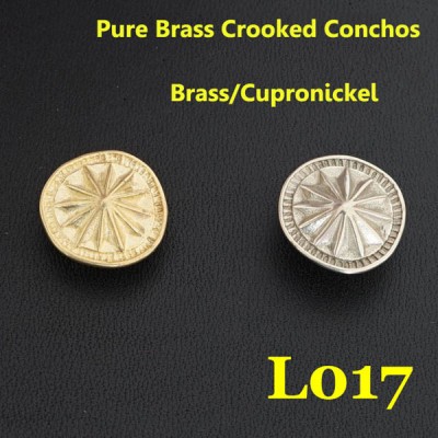 L017-17 Vintage Brass Concho Leathercraft Hardware Hand-Polish High-Quality 17mm 1pc/bag