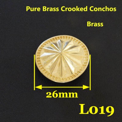 L019-26 Vintage Brass Concho Leathercraft Hardware Hand-Polish High-Quality 26mm 1pc/bag