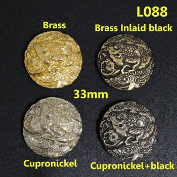 L088 Brass Conchos Rivet Back  33mm 1pc/bag