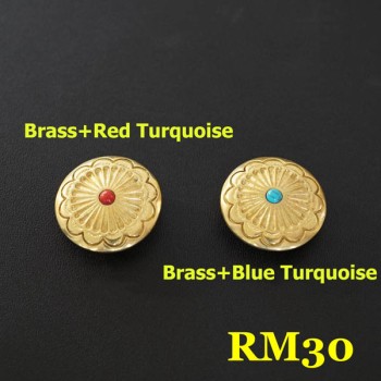 RM30 Pure Brass Flower Conchos 26.5mm 1pc/bag