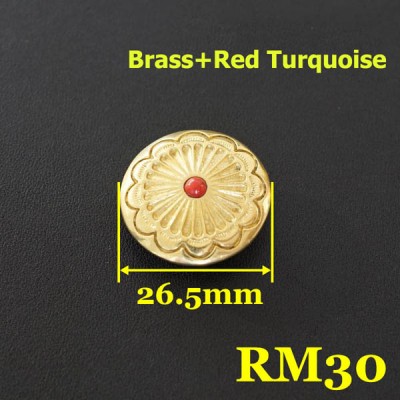 RM30 Pure Brass Flower Conchos 26.5mm 1pc/bag