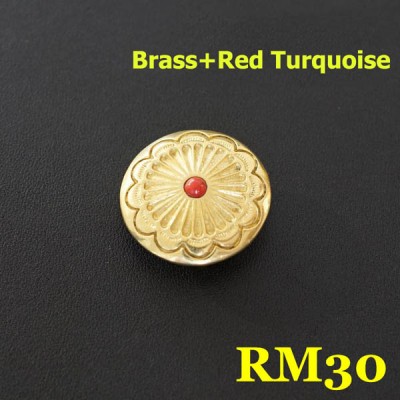 RM30 Pure Brass Flower Conchos 26.5mm 1pc/bag