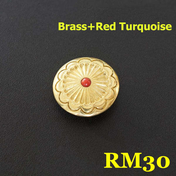 RM30 Pure Brass Flower Conchos 26.5mm 1pc/bag