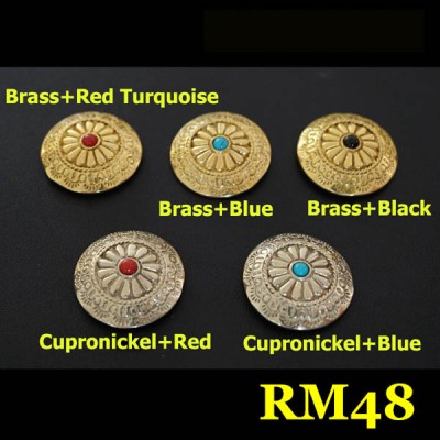RM48 Brass Turquoise Conchos 28mm 1pc/bag