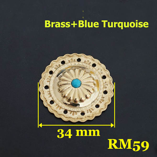 RM59 Metal Brass Conchos 34mm 1pc/bag