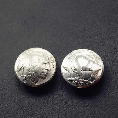 NA014 Indian Head Yak Buffalo Conchos 21mm