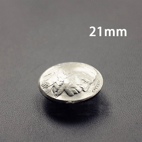 NA014 Indian Head Yak Buffalo Conchos 21mm