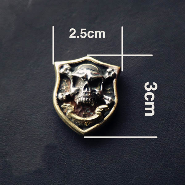 NA025 Buy Conchos Skull Badge 25x30mm