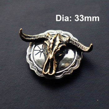 NA037 Indian Bull Skull The Conchos 33mm