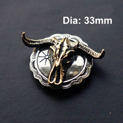 NA037 Indian Bull Skull The Conchos 33mm