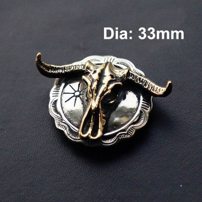 NA037 Indian Bull Skull The Conchos 33mm