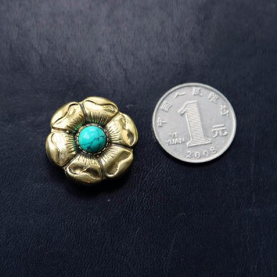 NA045 Flower Conchos Turquoise conchos 26mm