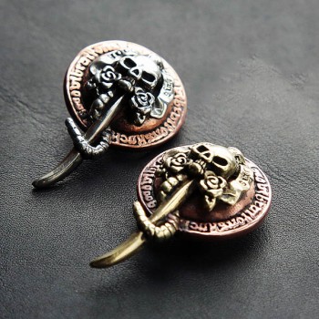 NA080 Love and Death (Skulls and Roses) Conchos 24x62mm