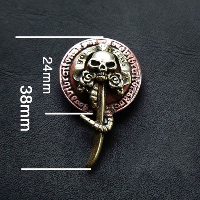 NA080 Love and Death (Skulls and Roses) Conchos 24x62mm