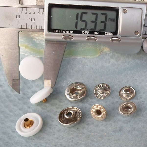 831# Nylon surface+copper Snap Fastener 15mm 100pcs/bag