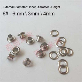 REE6# Round edge eyelets 6x3x4mm  1000pcs/bag