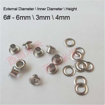 REE6# Round edge eyelets 6x3x4mm  1000pcs/bag