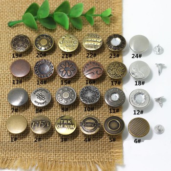 AY121 Jeans Button Shake head button 17mm