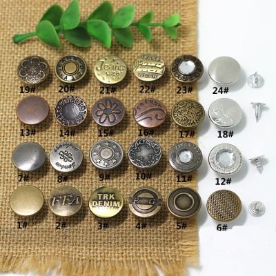 AY121 Jeans Button Shake head button 17mm
