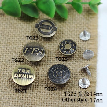 TGZ Jeans Button Shake head button 17mm