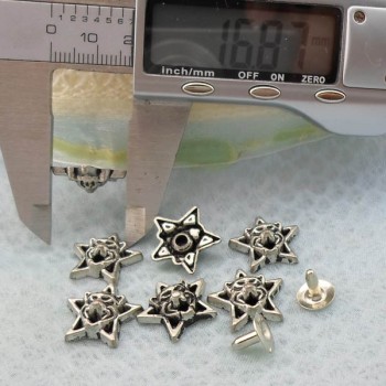 K210 Pentagram Alloy Rivets 17x5mm 1000pcs/Bag
