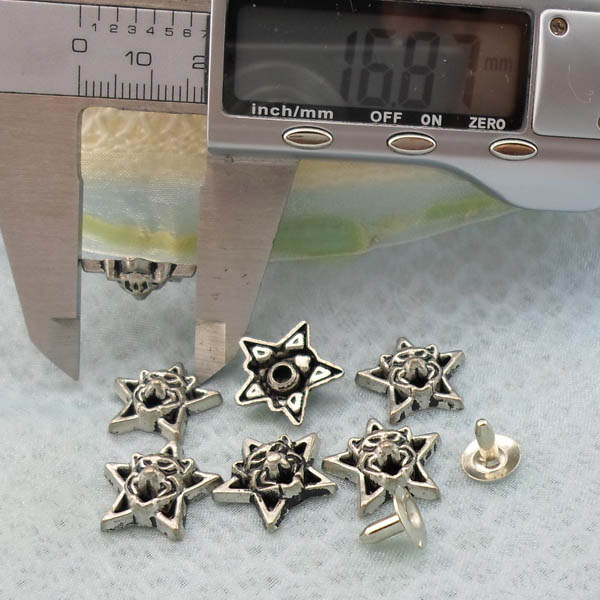 K210 Pentagram Alloy Rivets 17x5mm 1000pcs/Bag
