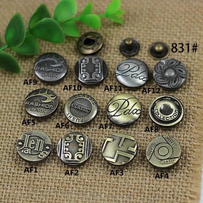 AF17831 831# Metal Snap Fastener/Decorative buckle/Leather buckle/Cowboy deduction/Purse buckle 17mm