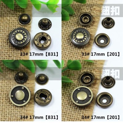 AY109831 831# Metal Snap Fastener/Decorative buckle/Leather buckle/Cowboy deduction/Purse buckle 17mm