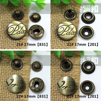 AY112831 831# Metal Snap Fastener/Decorative buckle/Leather buckle/Cowboy deduction/Purse buckle 17mm