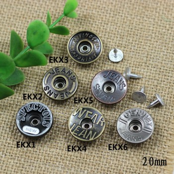 EKX Jeans Button Shake head button 20mm