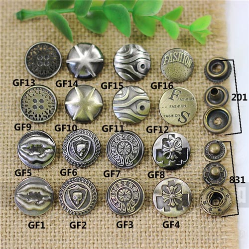 GF17201 201# Metal Snap Fastener/Decorative buckle/Leather buckle/Cowboy deduction/Purse buckle 17mm