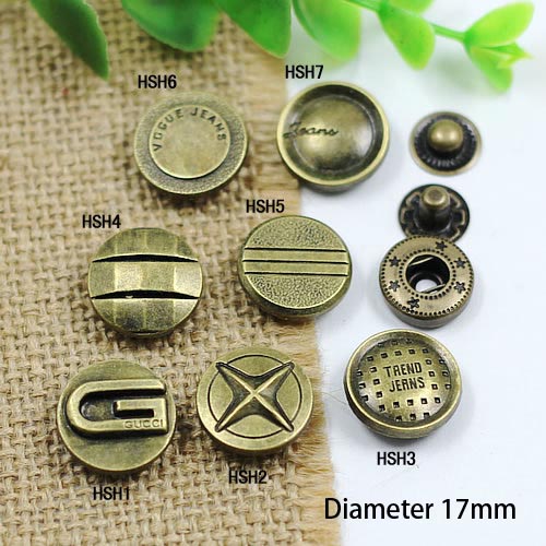 HSHY Metal Snap Fastener/Decorative buckle/Leather buckle/Cowboy deduction/Purse buckle 17mm