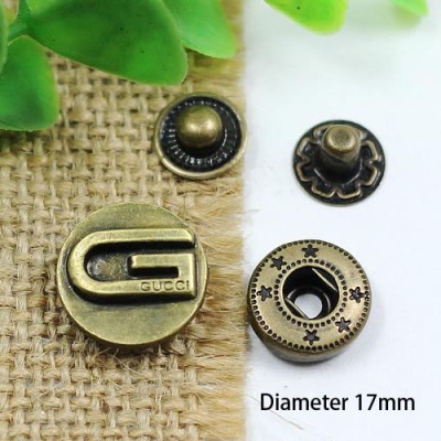 HSHY Metal Snap Fastener/Decorative buckle/Leather buckle/Cowboy deduction/Purse buckle 17mm