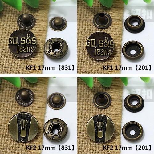 KF201 201# Metal Snap Fastener/Decorative buckle/Leather buckle/Cowboy deduction/Purse buckle 17mm