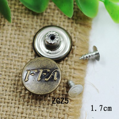 TGZ Jeans Button Shake head button 17mm